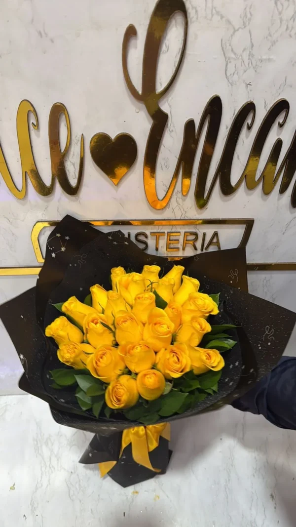 Bouquet en rosas amarillas