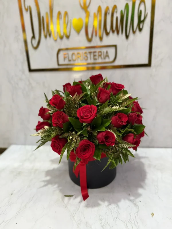 Cilindro con rosas