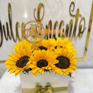 Caja con girasoles