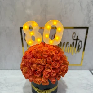 Cilindro en rosas con numeros