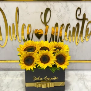 Caja en girasoles